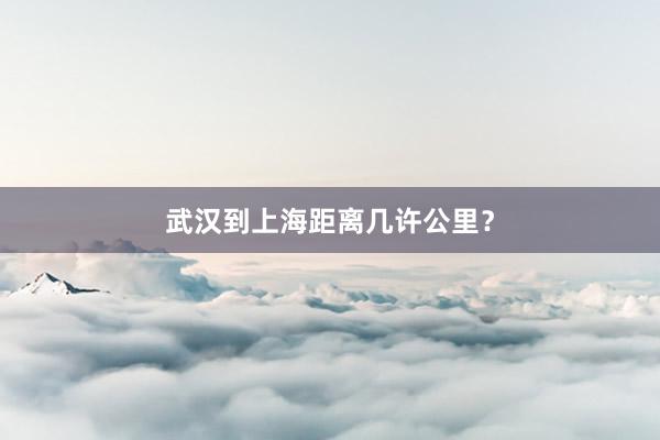 武汉到上海距离几许公里？